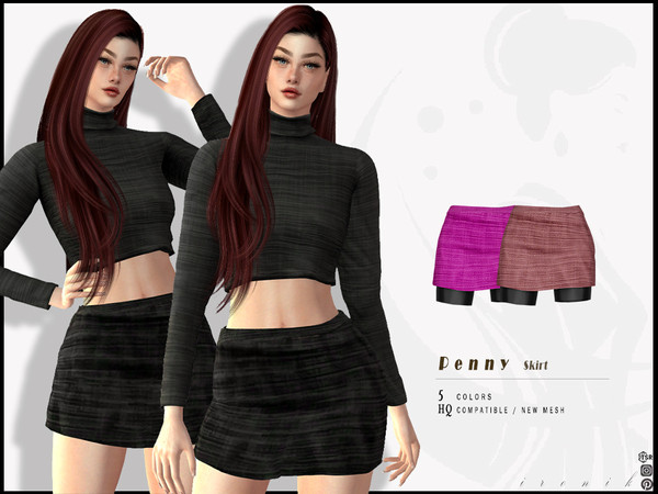 Sims 4 — Penny SET - Skirt by _ironik_ — -5 Colors