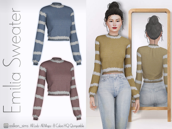 Sims 4 — Emilia Sweater - ACN 585 by Asilkan — - 8 Colors