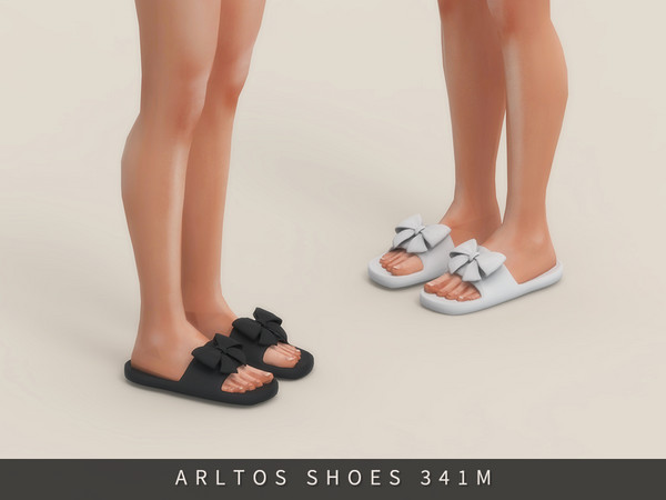 Sims 4 — Slippers with bow Male by Arltos — 10 colors.