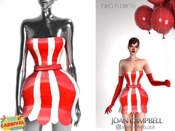 Sims 4 — CIRCUS DRESS by Joan_Campbell_Beauty_ — 3 swatches Custom thumbnail Original mesh