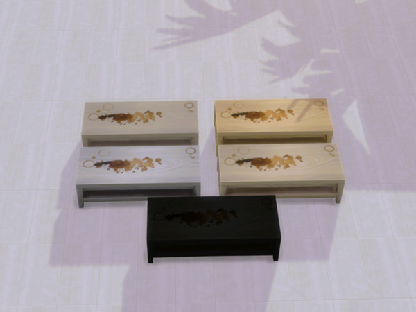 Sims 4 — Base game tabula rosa coffee table - recolour by WinterWildsSims — A coffee stained recolour of the base game