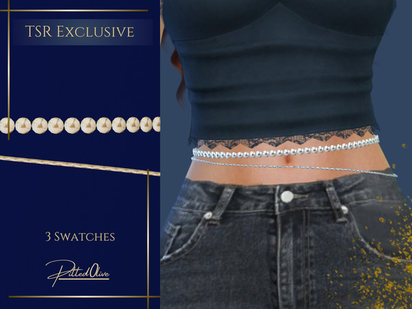 Sims 4 — Ginny Waist Chain by Pitted0live — Stacked waist chain