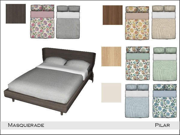 Sims 4 — Pilar Masquerade BedDouble by Pilar — Carnival touches in the bedroom
