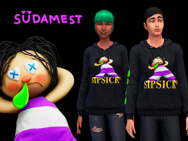 Sims 4 — SIPSICK Hoodie Designed by Sudamest by SUDAMEST — The latest design from Sudamest - SIPSICK Hoodie