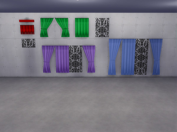 Sims 4 — Every window curtain pelmet by MiluiElenath — A set of single tile curtains in various lengths for standard wall
