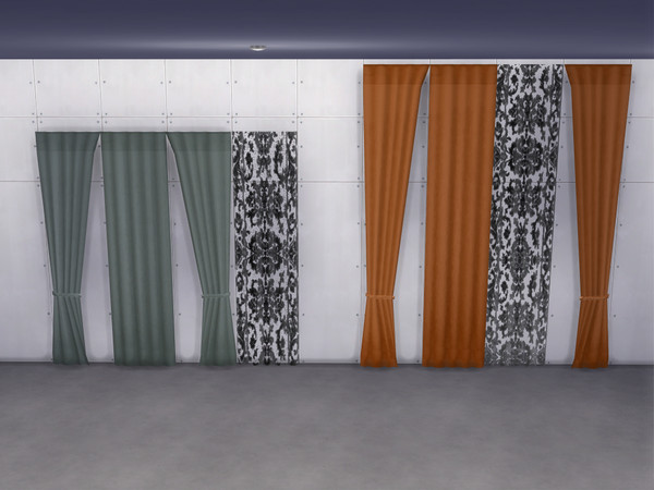 Sims 4 — Every window curtains, tall length, lace or sheer. by MiluiElenath — A set of single tile curtains for tall