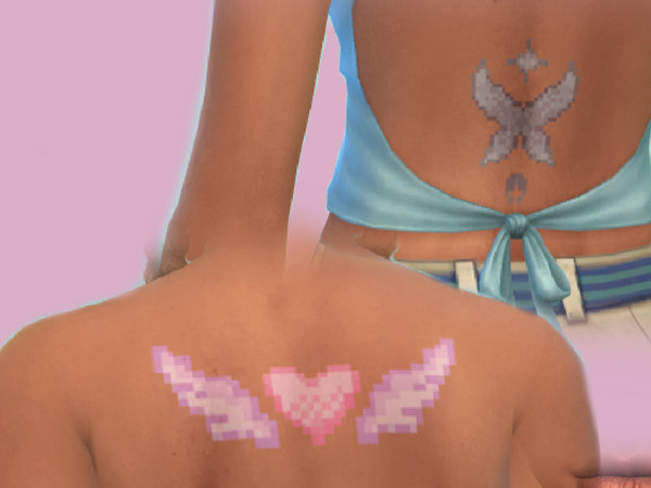 Sims 4 — Strudal_Magical_Pixel_Tattoo_1.package by Strudascout — A fan-made cc kit containing tattoos inspired by magical