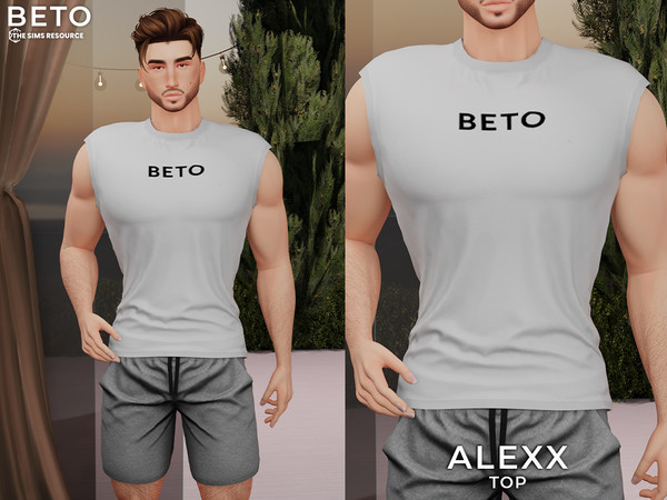 Sims 4 — Alexx (Top) by Beto_ae0 — Men's sporty and casual outfit