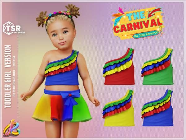Sims 4 — Girl Top 301 - Carnival Frevo Costume -Toddler by RobertaPLobo — Top 301-Brazil Carnival Frevo Costume - Toddler