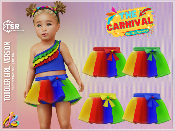 Sims 4 — Skirt 301 - Carnival Frevo Costume -Toddler by RobertaPLobo — Skirt 301-Brazil Carnival Frevo Costume - Toddler