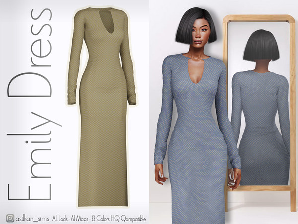 Sims 4 — Emily Dress - ACN 586 by Asilkan — - 8 Colors
