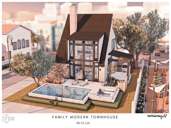 Sims 4 — Family Modern Townhouse No CC Lot by Moniamay72 — A lovely Family Family Modern Townhouse No CC Lot.
