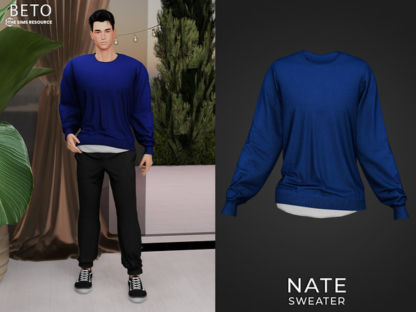 Sims 4 — Nate (Sweater) by Beto_ae0 — Casual and relaxed outfit for men, enjoy it