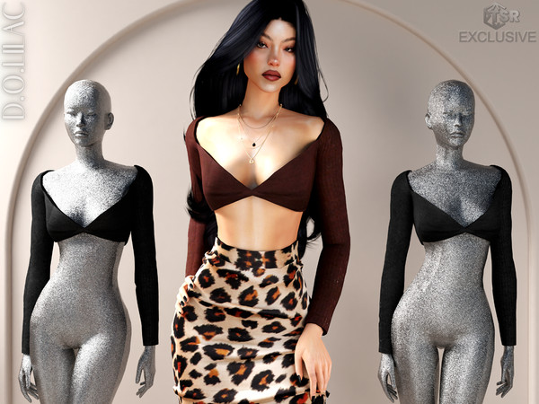 Sims 4 — Knit Crop Top DO0733 by DOLilac — Custom thumbnail