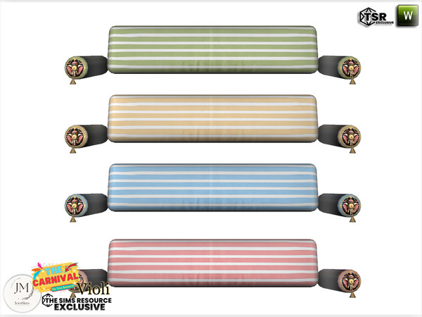 Sims 4 — The carnival Violi loveseat cushions by jomsims — Step into a world of softness and whimsy with the Violi