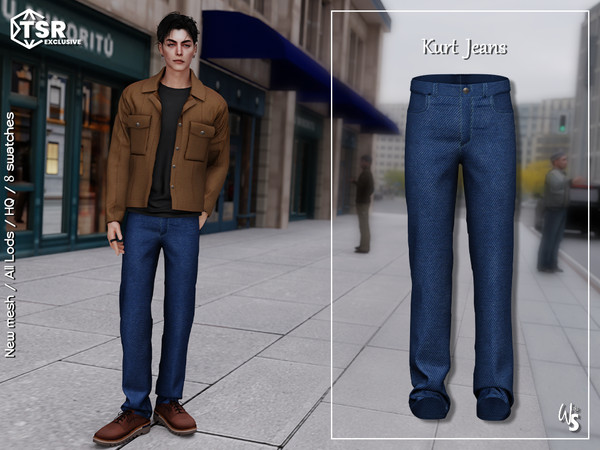 Sims 4 — Kurt Set - Jeans for men by WisteriaSims — - FOR MEN - NEW MESH - TEEN TO ELDER - Clothing Bottom Category