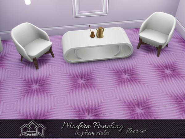 Sims 4 — Modern Paneling in plum violet floor3 by Emerald — Transform any room a modern stunning elegant touch