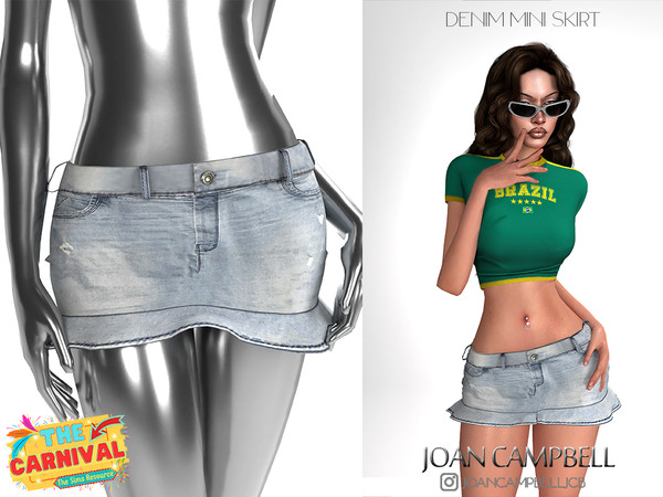 Sims 4 — DENIM MINI SKIRT by Joan_Campbell_Beauty_ — 3 swatches Custom thumbnail Original mesh