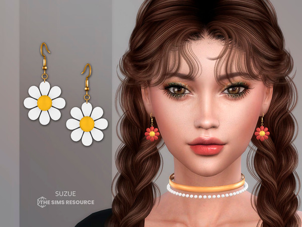 Sims 4 — Spring Earrings by Suzue — New Mesh (Suzue)