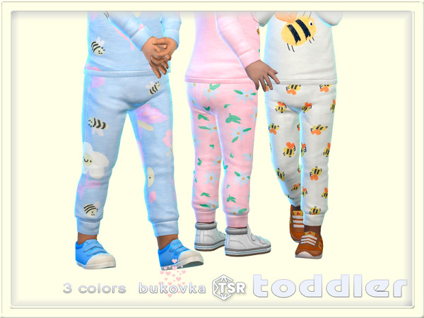 Sims 4 — Pants Bee by bukovka — Stylish pants for toddlers of both sexes: boys and girls in 3 color options. Installed
