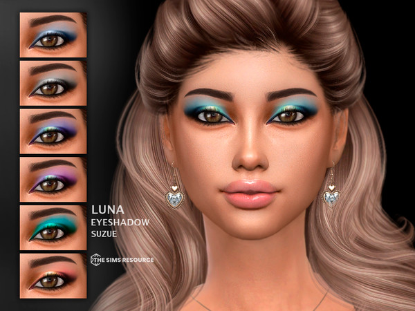 Sims 4 — Luna Eyeshadow N93 by Suzue — 12 Swatches
