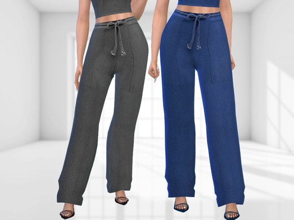 Sims 4 — Eloise Pants by Puresim — Female Pants in 2 swatches