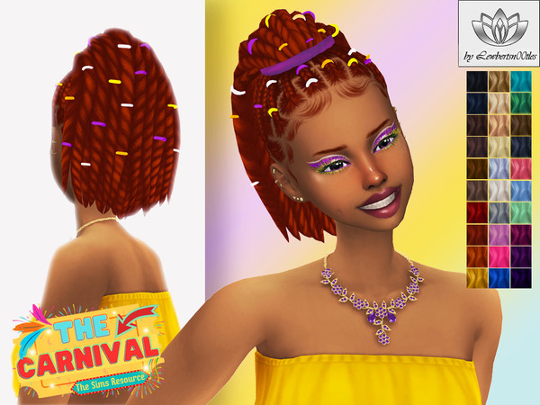 Sims 4 — (Lewbertsn00tles) Nailah Hair Accessory (Adult).package by Lewbertsn00tles — A fun, braided, up-do hairstyle