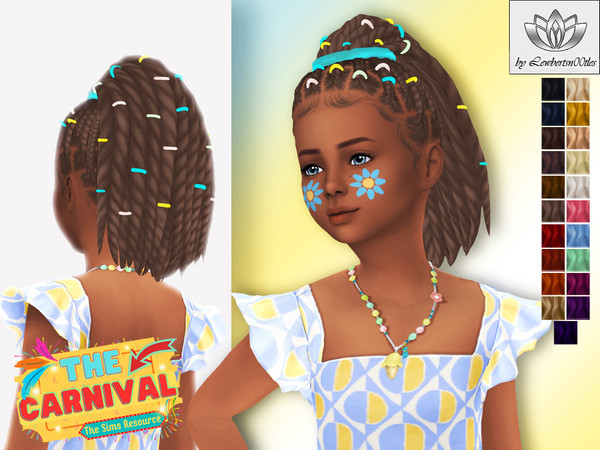Sims 4 — (Lewbertsn00tles) Nailah Hair Accessory (Child).package by Lewbertsn00tles — A fun, braided, up-do hairstyle