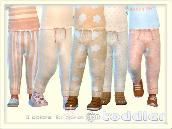 Sims 4 — Pants Beige Sky by bukovka — Cool toddler pants for both sexes: boys and girls in 5 color options. All cards
