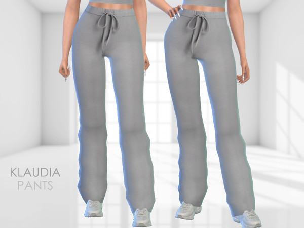 Sims 4 — Klaudia Pants by Puresim — Grey pants for female sims