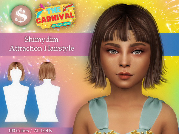 Sims 4 — Attraction Hairstyle Child by Shimydimsims — Hi! I hope you will like this hair, it's a small bob with mini