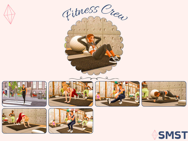 Sims 4 — Fitness Crew by simmisstrait — (!) 7 Poses (!) Disclaimer: