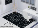 Sims 4 — Black Topographic Rug by Silverstar_Artwork — A Modern Black Topographic Rug