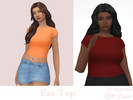 Sims 4 — Esa Top by Dissia — Simple solids short sleeves short tshirt