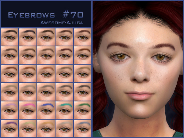 Sims 4 — Eyebrows 70 by Awesome-ajuga — - 30 swatches