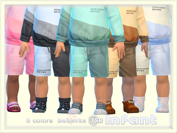 Sims 4 — Shorts Nowhere Never by bukovka — Stylish shorts for infants of both sexes: for boys and girls in 5 color