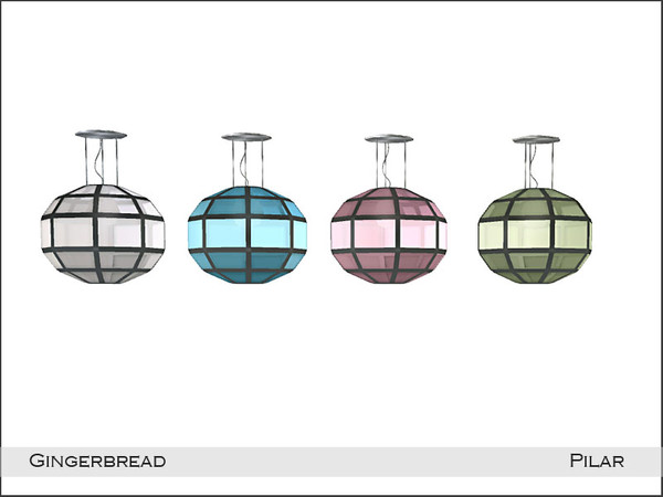 Sims 4 — Pilar Gingerbread CeilingLight by Pilar — A mix of wood, metal, shapes and colors, classic and modern at the