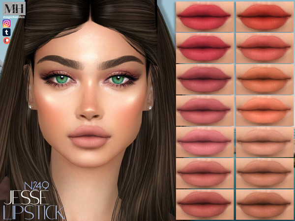 Sims 4 — [Patreon] Jesse Lipstick N249 by MagicHand — Matte lips in 16 colors - HQ Compatible.