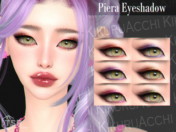 Sims 4 — Piera Eyeshadow by Kikuruacchi — - It is suitable for Female and Male. ( Teen to Elder ) - 6 swatches - HQ