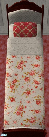 Sims 2 — Candy Apple Bedroom - Bedding by Riverwillows — A lovely Victorian-style bedroom, in rich mahagony and candy