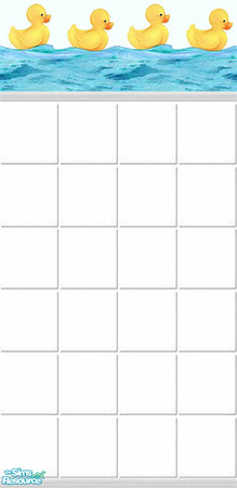 Sims 2 — Rubber Ducky Bath - Wall Tile by Riverwillows — Brilliant white-tiled wall with cute rubber ducky border. Part