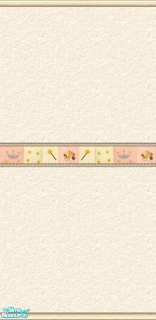 Sims 2 — Faerytale Nursery - Wall by Riverwillows — Soft Pink/Cream wall with faerytale themed border. Part of the