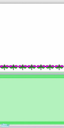 Sims 2 — Dragonfly in Lime - Dragonfly Lime Wall by Little Zip — Normally white walls are now splashed with lime and