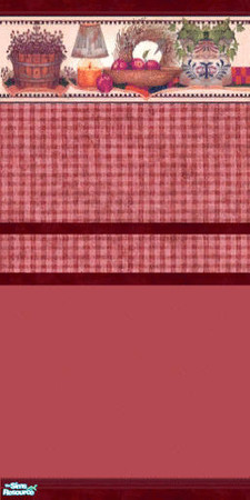 Sims 2 — Macroon Plaid by darci321 — Macroon Plaid and Dark Wood Trim This is one of my earlier wallpapers with this