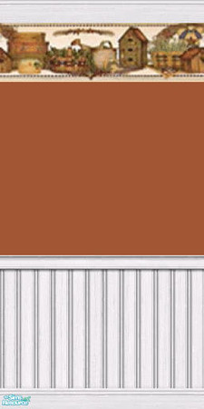 Sims 2 — Herb Garden and White Wainscotting by darci321 — Just an old country wall pattern, updated with white