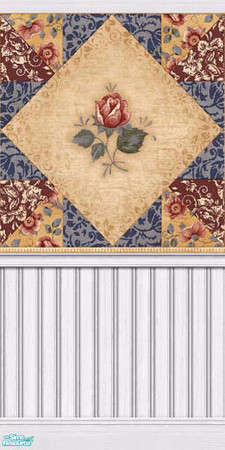 Sims 2 — Country Rose and White Wainscotting by darci321 — Made up for those fancy parlor rooms. 