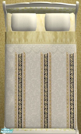 Sims 2 — Platinum Bedroom - Bedding by Riverwillows — Lovely bedroom in white and gold. Using new room meshes by