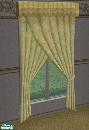 Sims 2 — Platinum Bedroom - Curtain by Riverwillows — Lovely bedroom in white and gold. Using new room meshes by