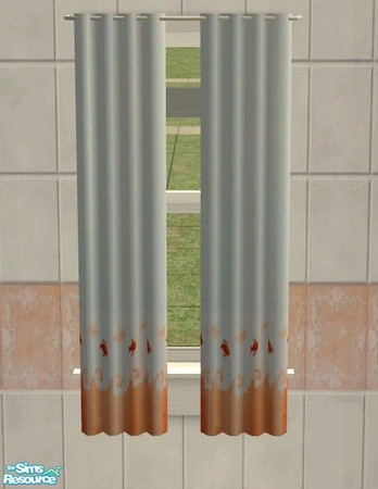 Sims 2 — Peaches N Cream Bath - Curtains by Riverwillows — Gorgeous bath set in soft peach and luxurious cream colors.