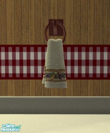Sims 2 — Harvest Kitchen - Towel by Riverwillows — A nice cozy kitchen, done in harvest reds, cream, and checks. You can